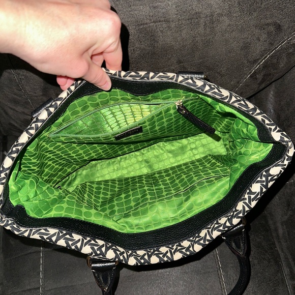 Kate Spade Black and White Blakely Keswick Canvas Leather Tote Bag - Picture 5 of 8